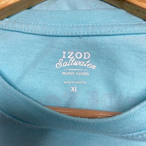 IZOD Saltwater Relaxed Classics Seafare Brewing Tanager Turquoise Tee XL - Picture 4 of 6